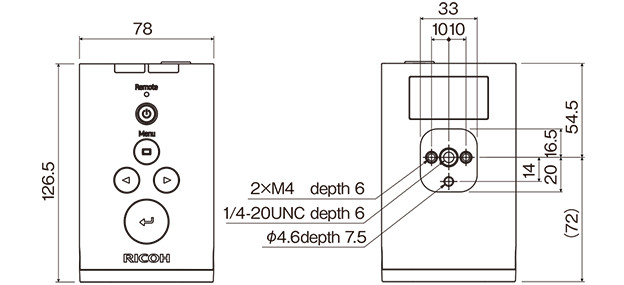 RICOH SC-10A External dimensions (mm)
