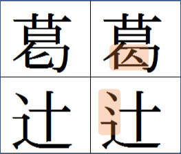 JIS90 character forms and JIS2004 character forms